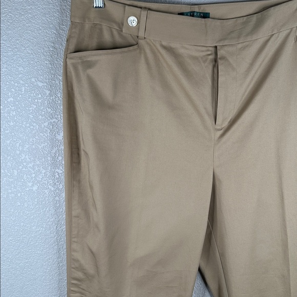 Lauren Ralph Lauren Tan Khaki Classic Quiet Luxury Straight Leg Chino Pants 16W - Picture 3 of 6